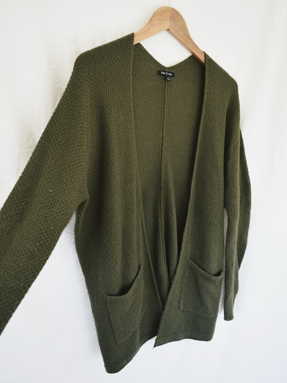 Pink Clover Forest Green Knit Cardigan